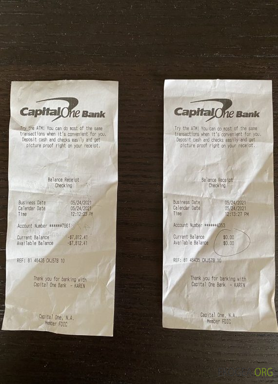 Chèque de paiement bancaire USA Capital One